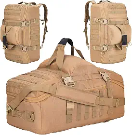 PAIWPHLI Bolsa de ginástica, mochila de viagem, bolsa de viagem com bolsa noturna de fim de semana para acampamento, caça, Coiote, 60L, Bolsa esportiva