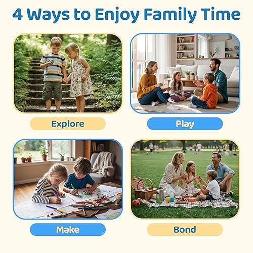 Miniatura 4 de 60 tarjetas de actividades para raspar con marcadores de día y noche - Divertidos juegos familiares para niños y padres - Ideas de aventura sin