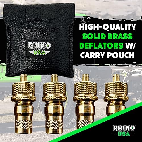 Miniatura 9 de Rhino USA Desinfladores rápidos de neumáticos con calibre (0-60 psi) herramienta automática y ajustable de aire para neumáticos, esfera brillante