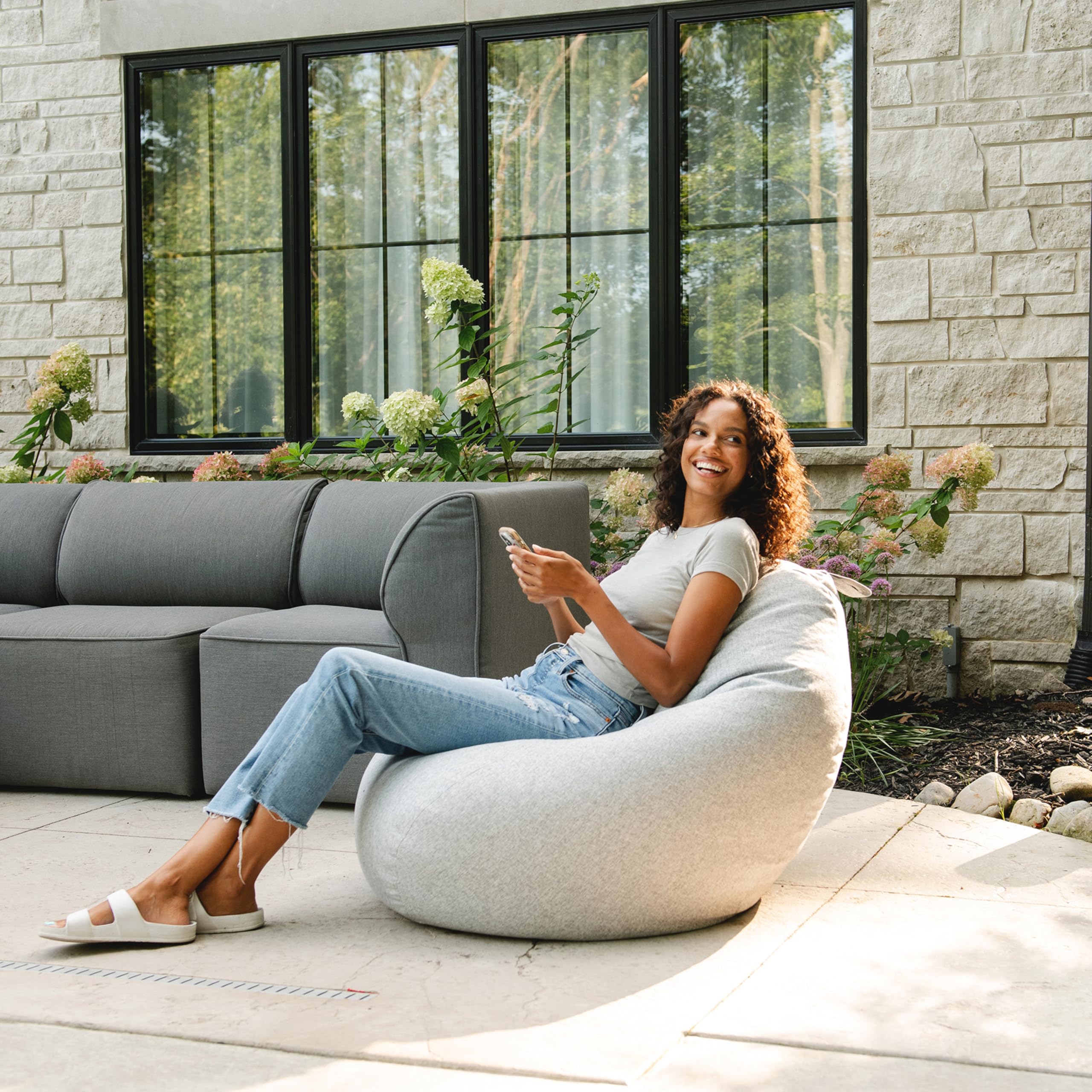 Amazon.com: Big Joe Tuffet Weatherproof Bean Bag Chair, Ceramic