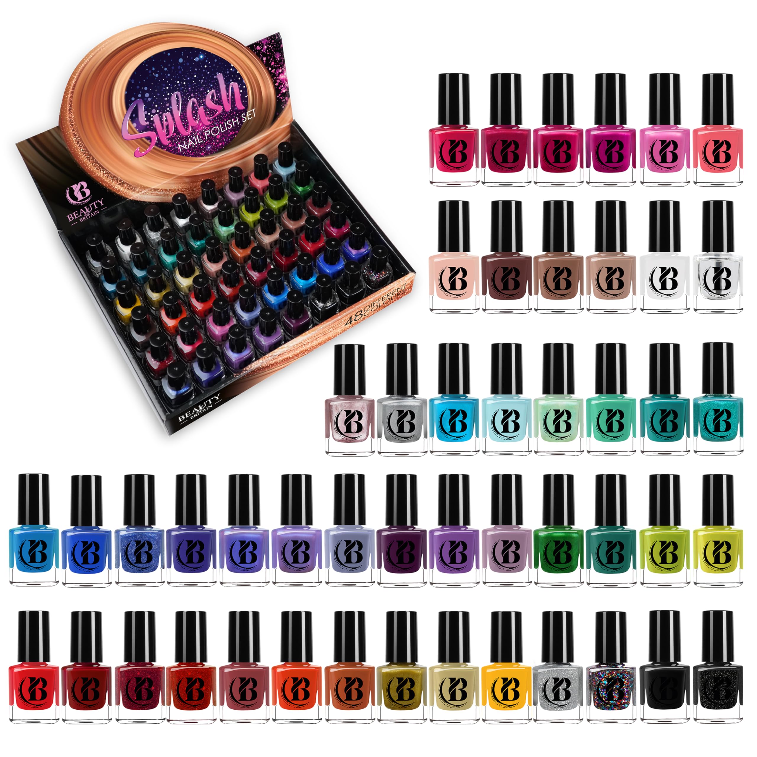 50 x Vernis À Ongles Set 48 Différentes Couleurs Modernes + 2 Ensembles D'autocollants Pour Ongles