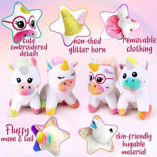 Miniatura 3 de Animales de peluche de unicornio arcoíris para niñas, regalos de unicornio para niñas de 3, 4, 5, 6, 7, 8 años, unicornio de peluche con 4 pequeños