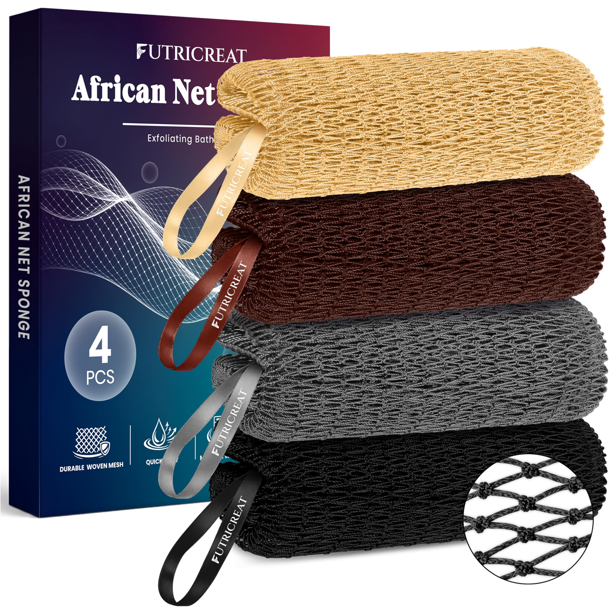 African Net Sponge - Exfoliating Back Scrubber -16