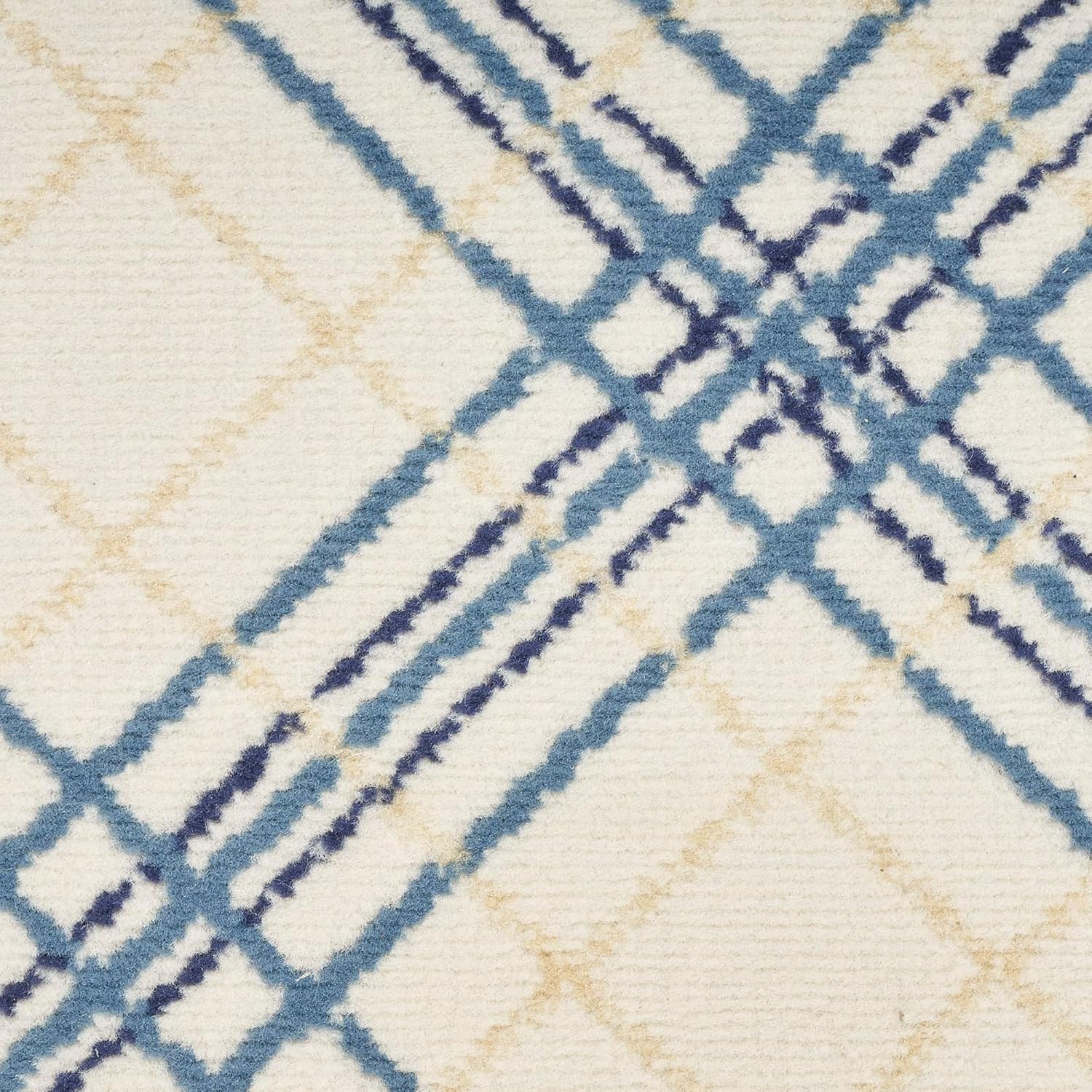Nourison Home Jubilant Farmhouse Ivory Navy 2'3" x 7'3" Area Rug, Easy Clean, Non Shedding, Bed Room, Living Room, Dining Room, Kitchen (2x7)