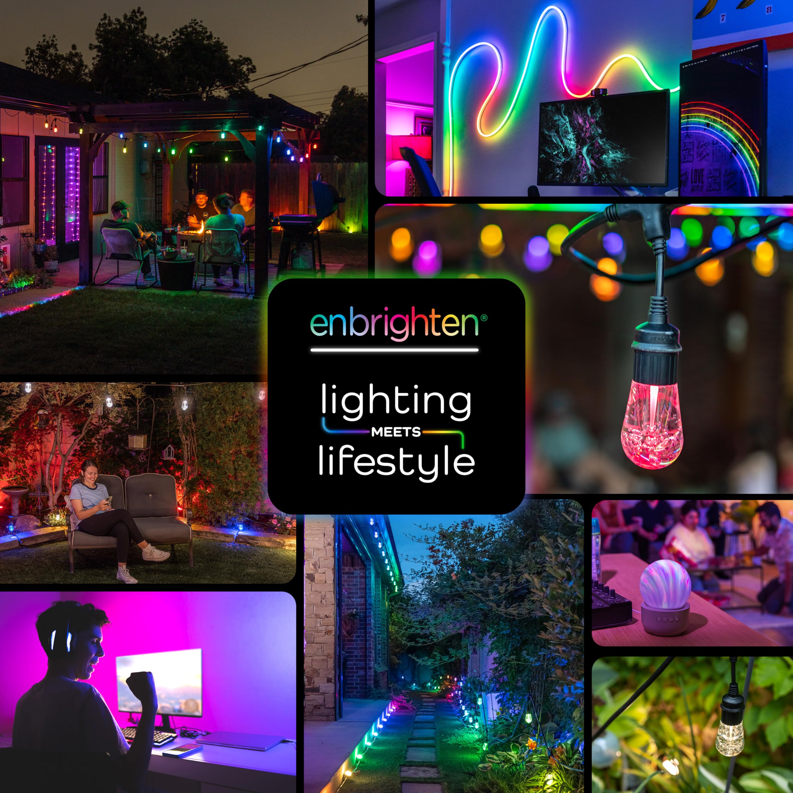 Amazon.com: Enbrighten USB Powered RGB LED Light Strip, 12ft