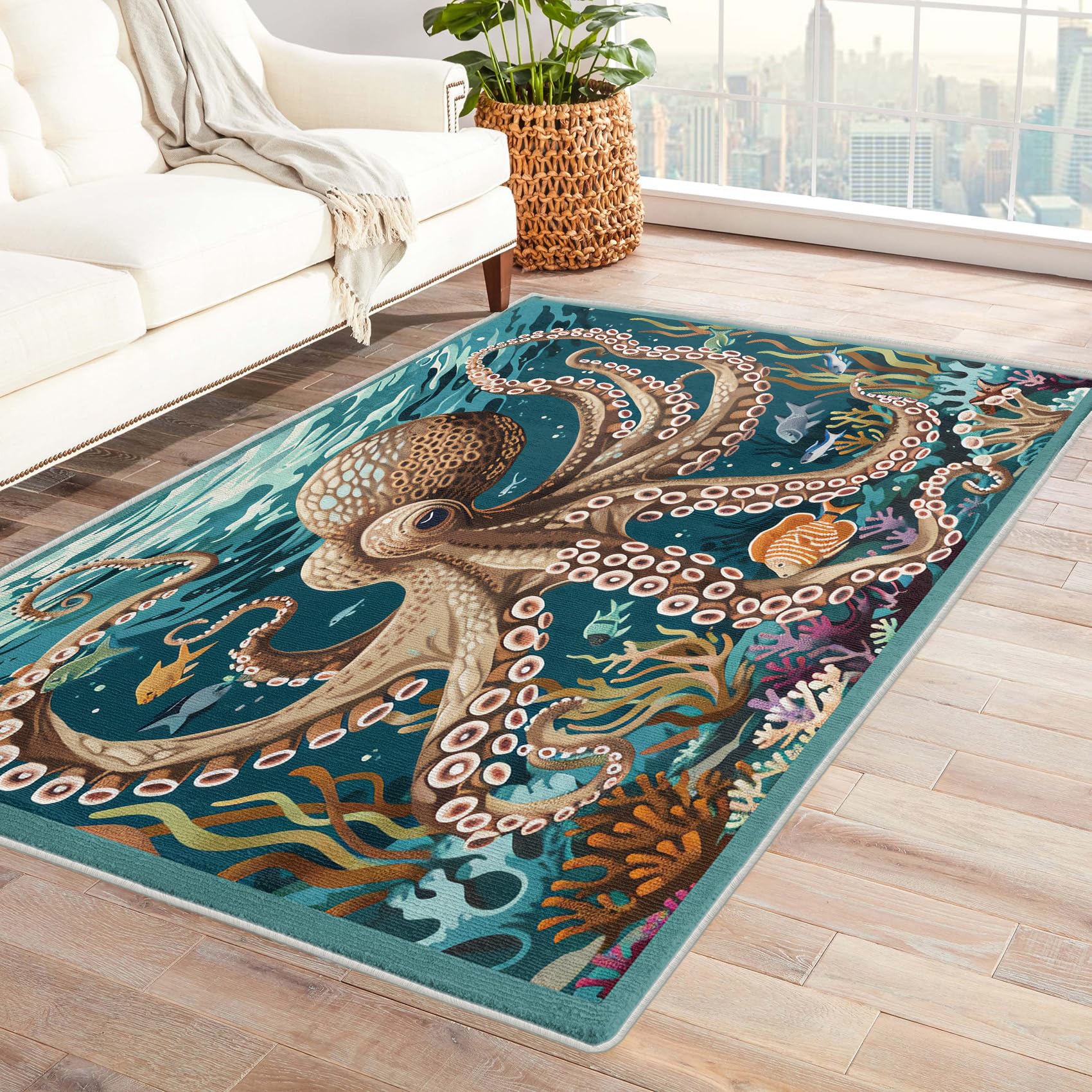 ★新品未開封★ SUKALA Print Yogi Rug Deep Sea Amazon.com: TANTANICAL Octopus Rugs for Bedroom, Underwater Area