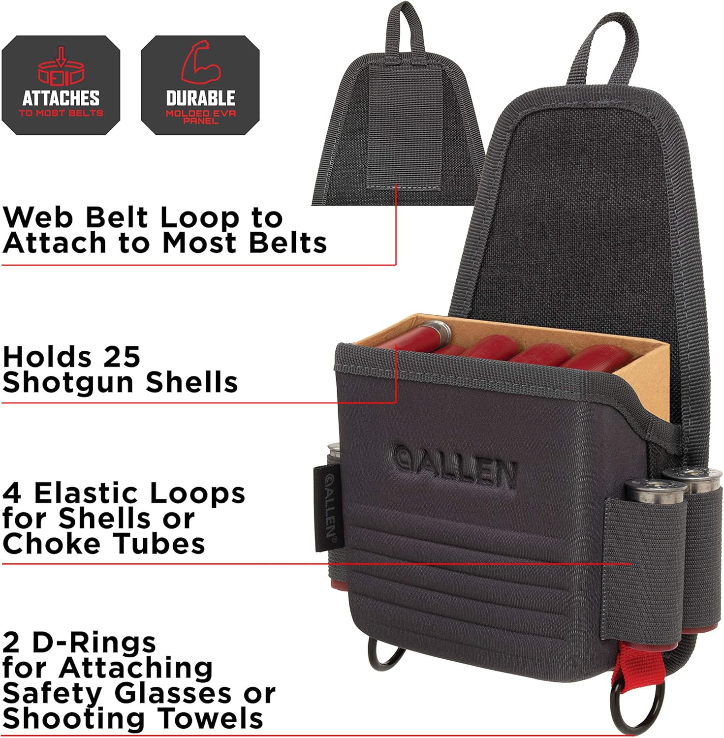 Allen Company Competitor Shotgun Shell Bag - Sporting Shell Bag for Clay, Trap or Skeet Shooting - Image 3