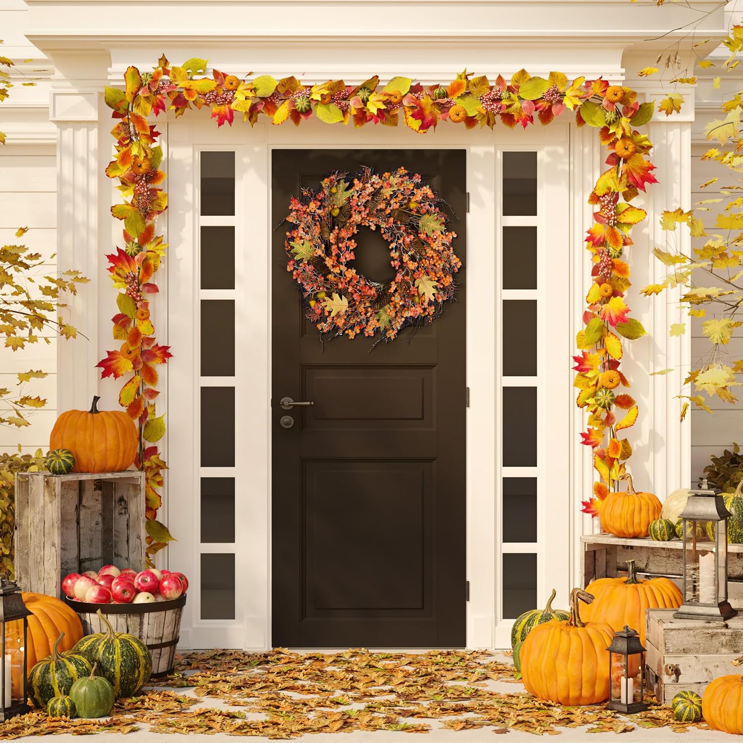 SAFAVIEH Home Collection 26-inch Decorative Artificial Berry, Acorn, Pine Cone & Oak Leaf Wreath (Fully Assembled)