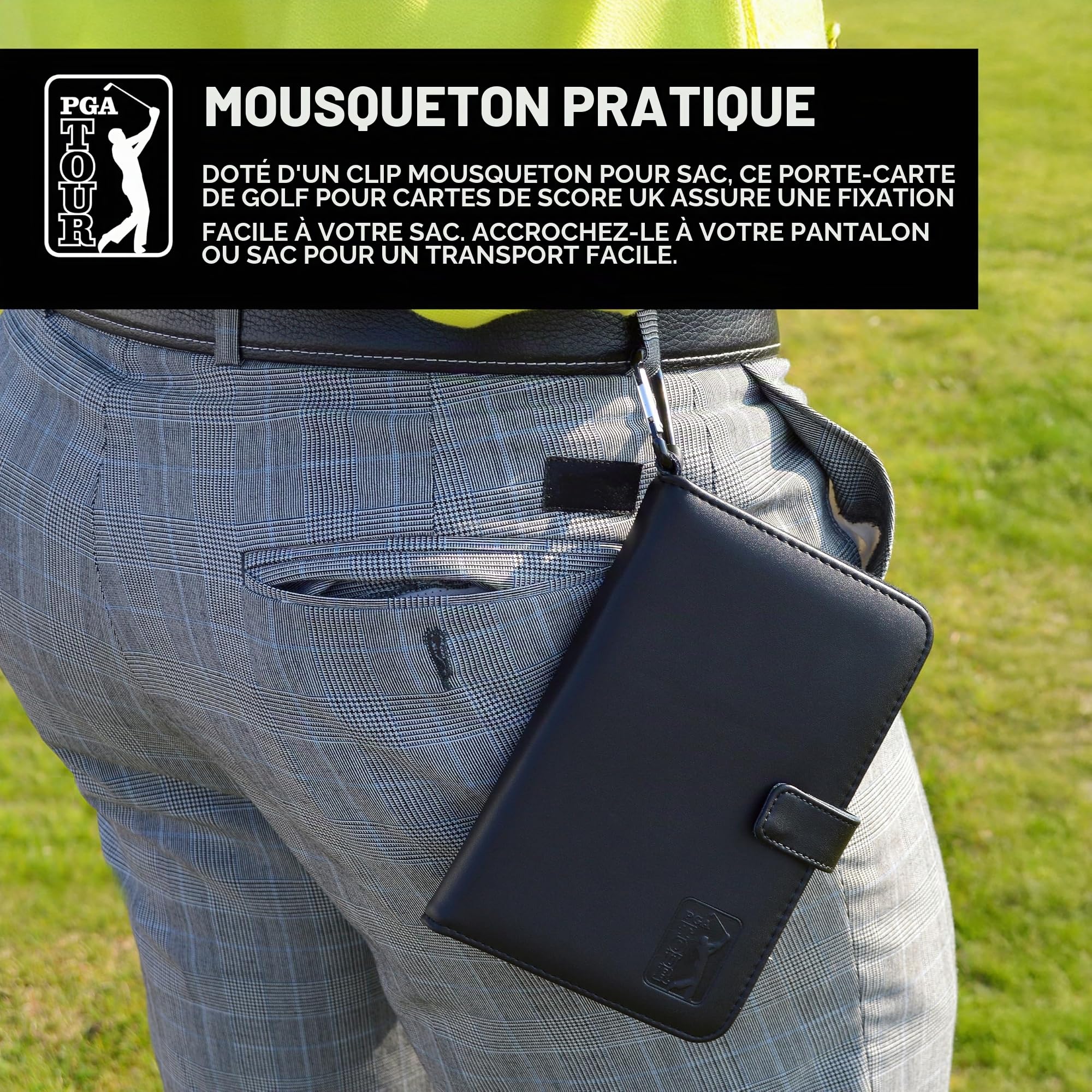 PGA Tour Golf Organiseur en Cuir Noir
