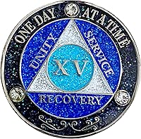 Vista 49 de (Años 1-50) AA Moneda de recuperación de 29 años, Medallón de Alcohólicos Anónimos, Moneda de Metal, Chapado en Color Plata, Moneda de Metal