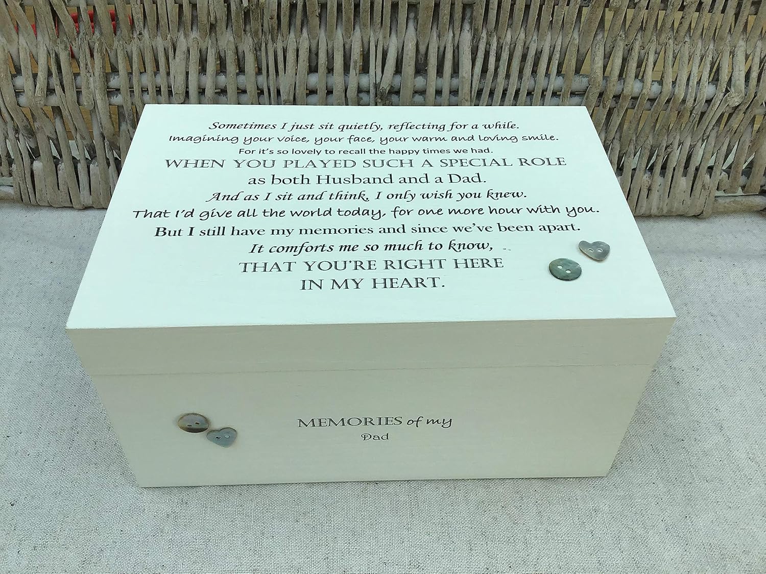 PERSONALISED Memory Box DAD BEREAVEMENT Keepsake In Memory of a