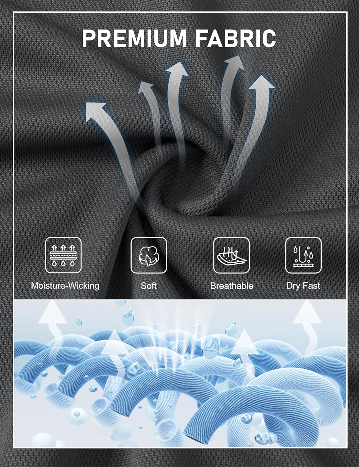 MAGCOMSEN Men's Polo Shirts Short Sleeve Golf Quick Dry Collared Moisture Wicking Athletic Performance Polos - Image 3