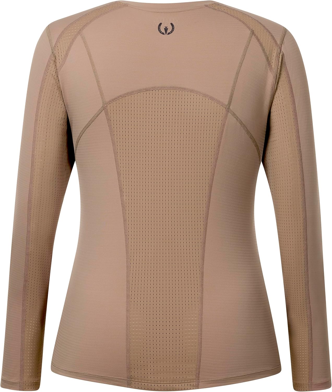 Precision Long Sleeve Crew Neck Tech Riding Top - Feather Weight, Quick Drying Seamless Feel Design, Sun Smart