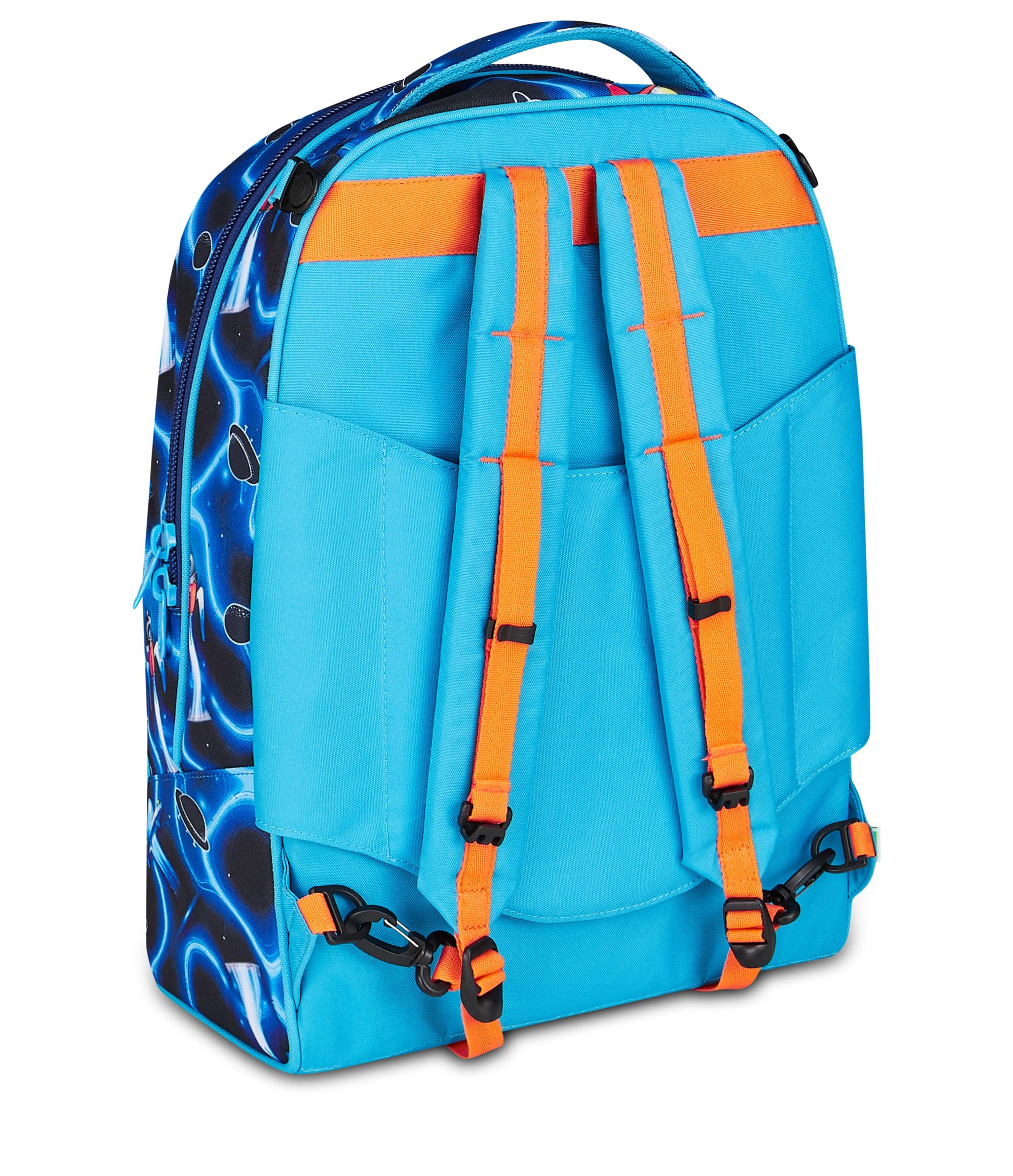 SJ GANG STYLE JAM GANG Trolley Scuola Jack 8 ruote SPACE LED BOY, Blu, 34 L, Scomponibile, Uso Zaino, Cross-over System, Spallacci a scomparsa, Tasca portaborraccia, Elementari e medie, Bambino