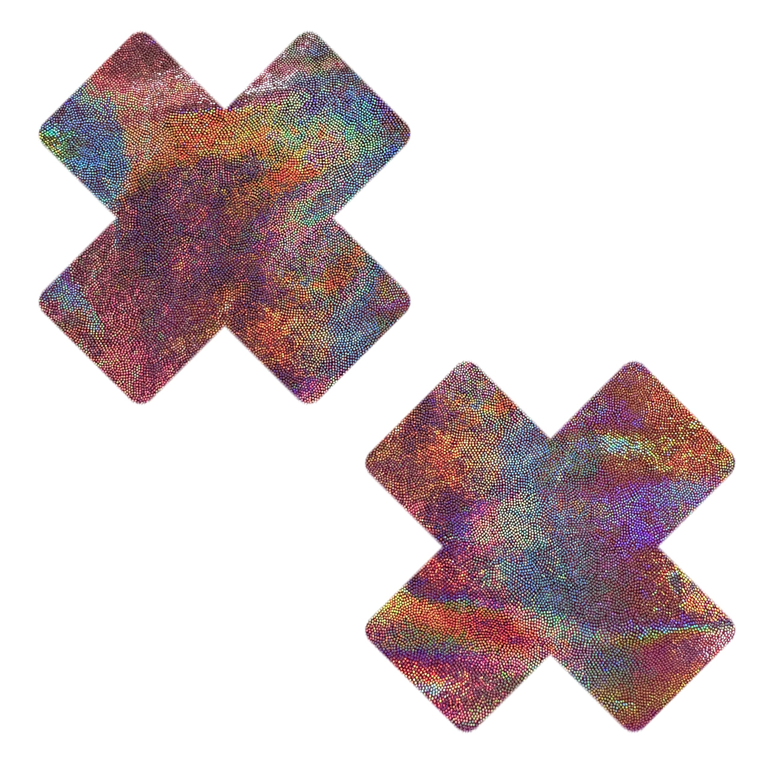 Neva Nude Iridescent Crystal Beamz Nipztix Pasties Nipple Covers for Festivals, Raves, Lingerie and More, Made in USA