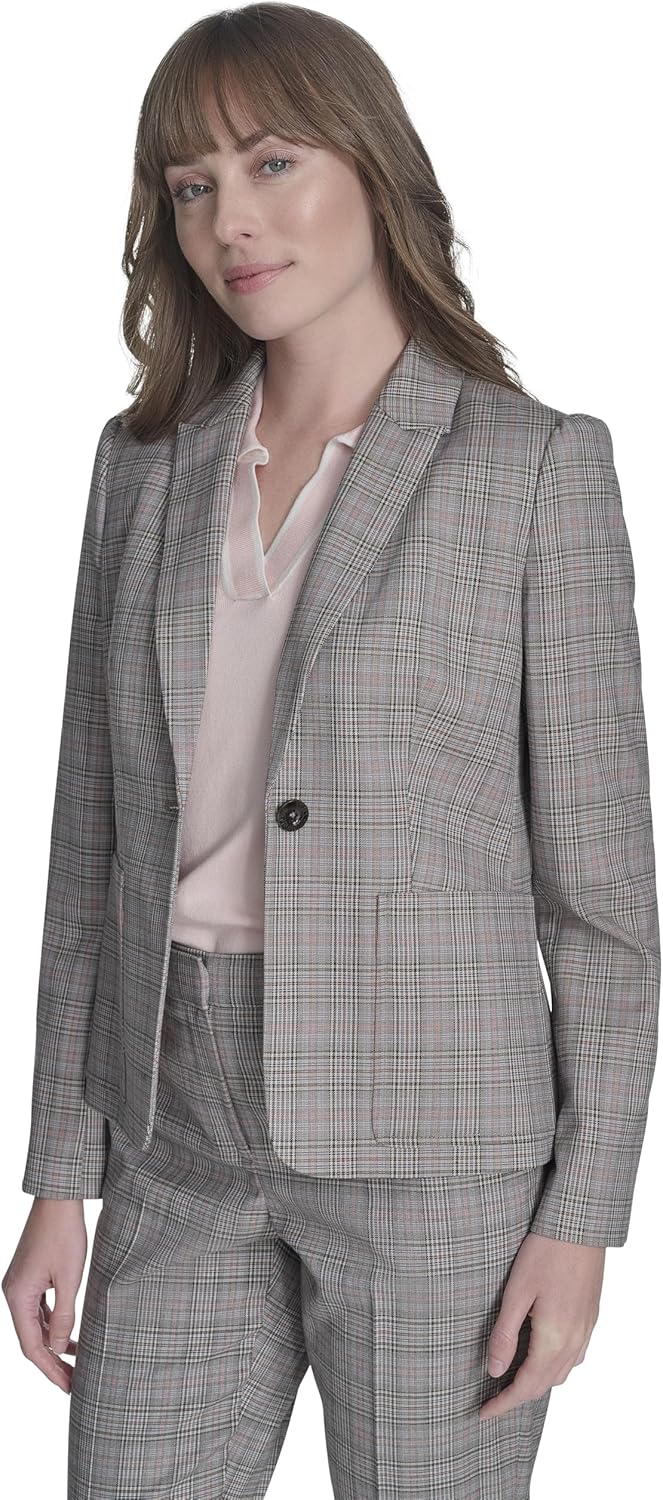 Tommy Hilfiger Womens Puff Sleeve Plaid Blazer Jacket Sportswear Jackets - Image 3