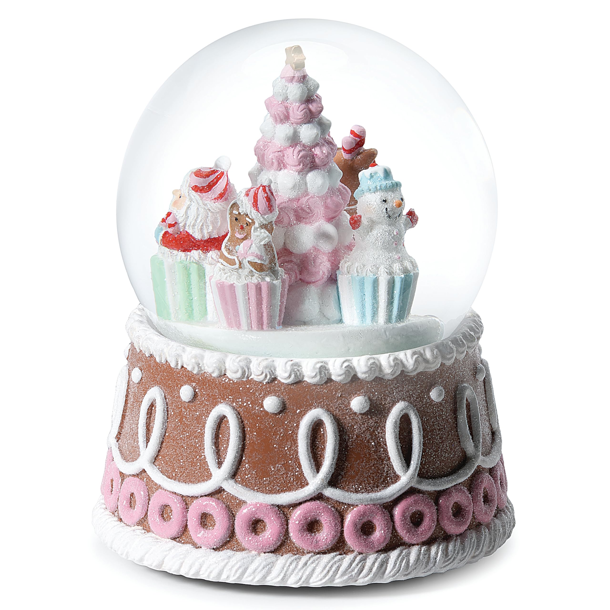 Globo de nieve de 100 mm musical para decoracion navideña de mesa en cenas familiares