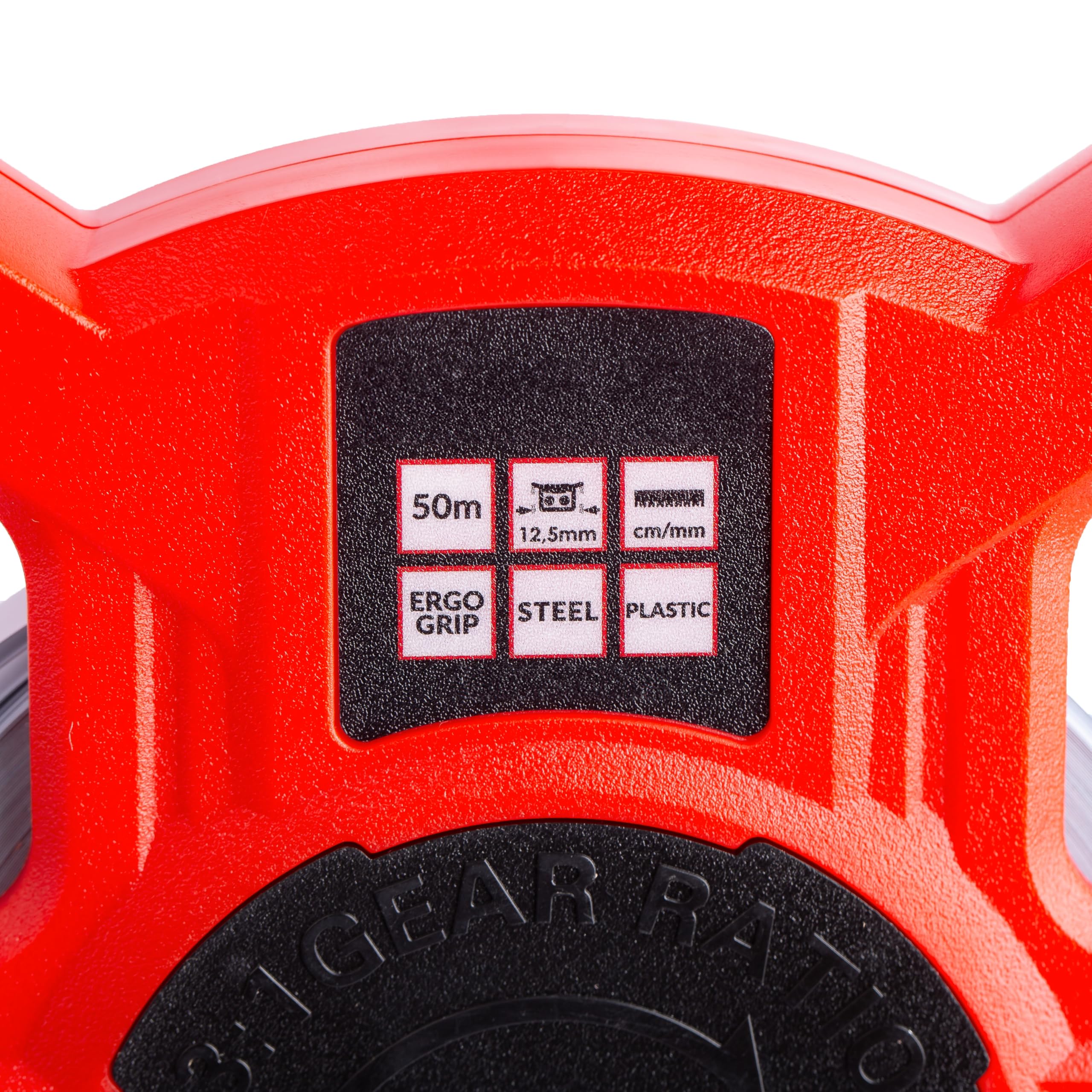 MIVOS Open Tape Measure, 50 m x 12.5 mm, Steel Tape Measure, Scale, Quick Tape Retraction, ABS Plastic Housing - Image 2