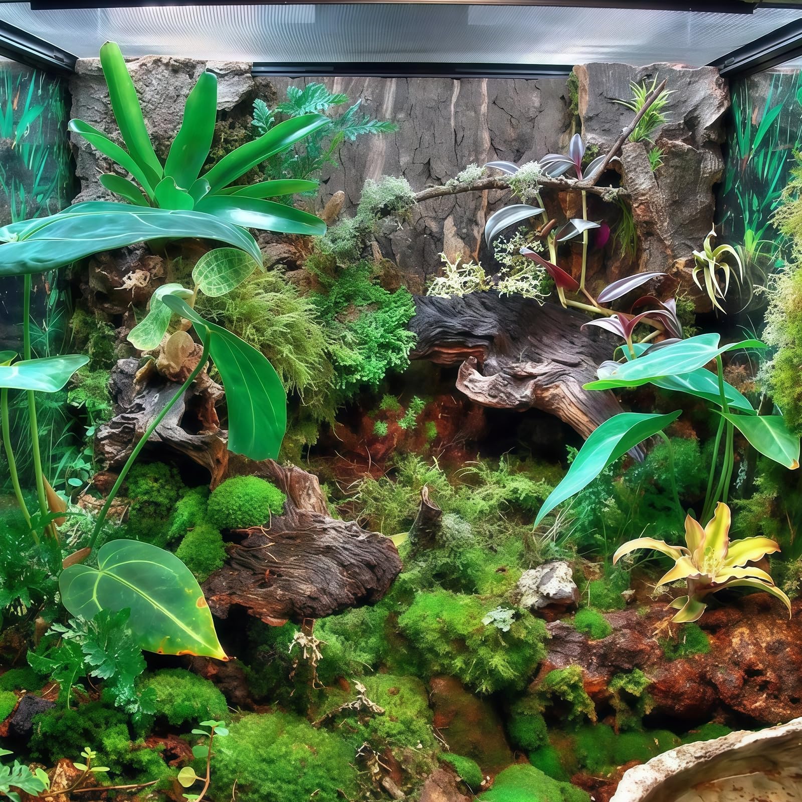 Sporgo Fondo de Corcho para Terrario: 3 Piezas de Aspecto Natural de Corteza de Árbol, Alfombra de Escalada para Reptiles, Fondo de Acuario de Corteza de Árbol, Decoración de Pared, para Tortuga