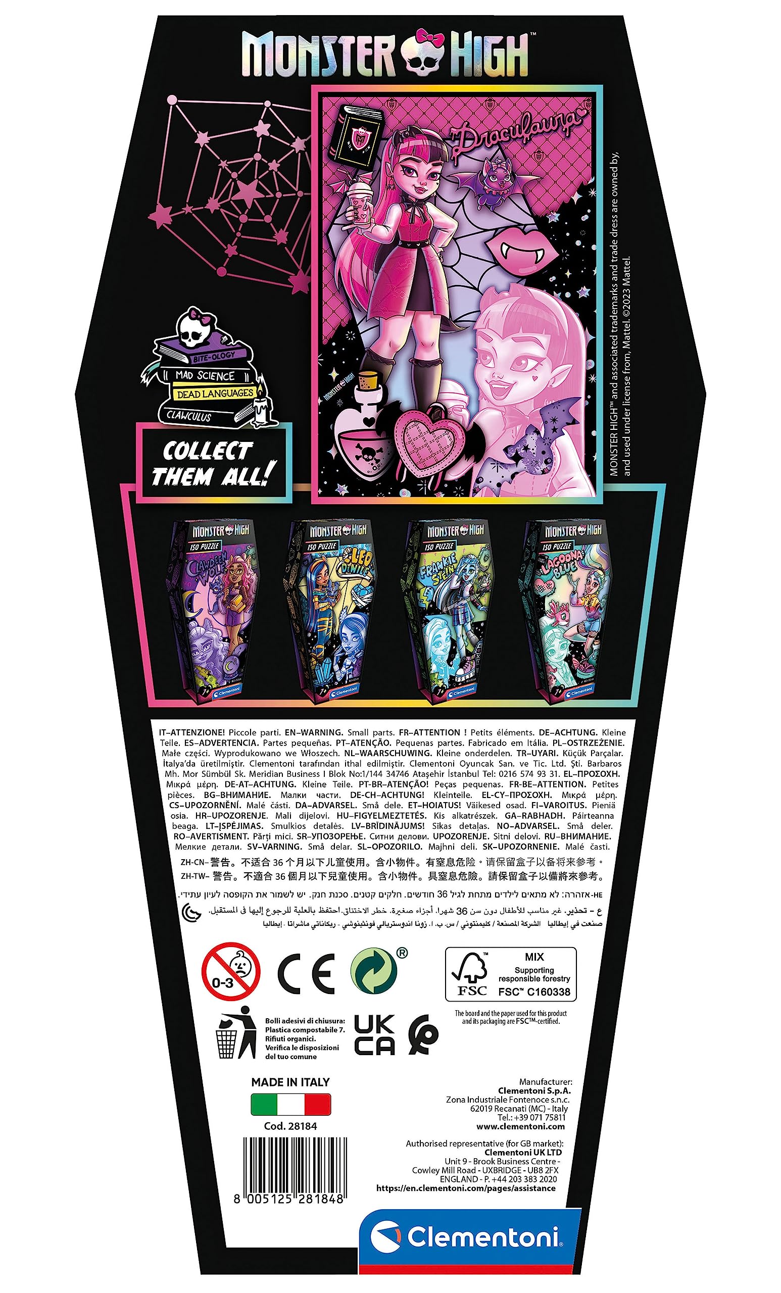 Amazon.com: Clementoni - 28184 - Monster High Draculaura Puzzle