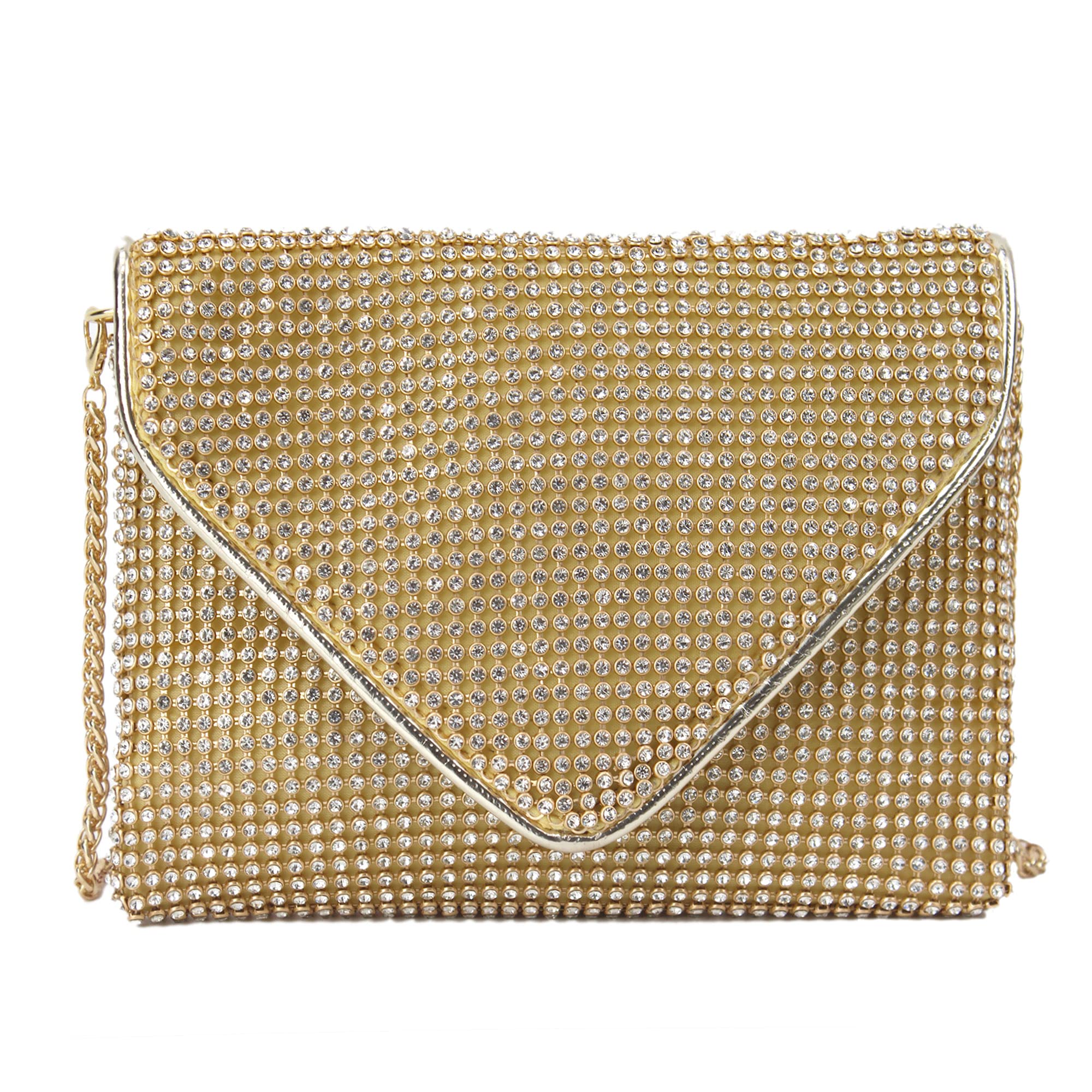 MEGAUK Damen Glitzer Clutch Kristall Unterarmtasche mit Abne