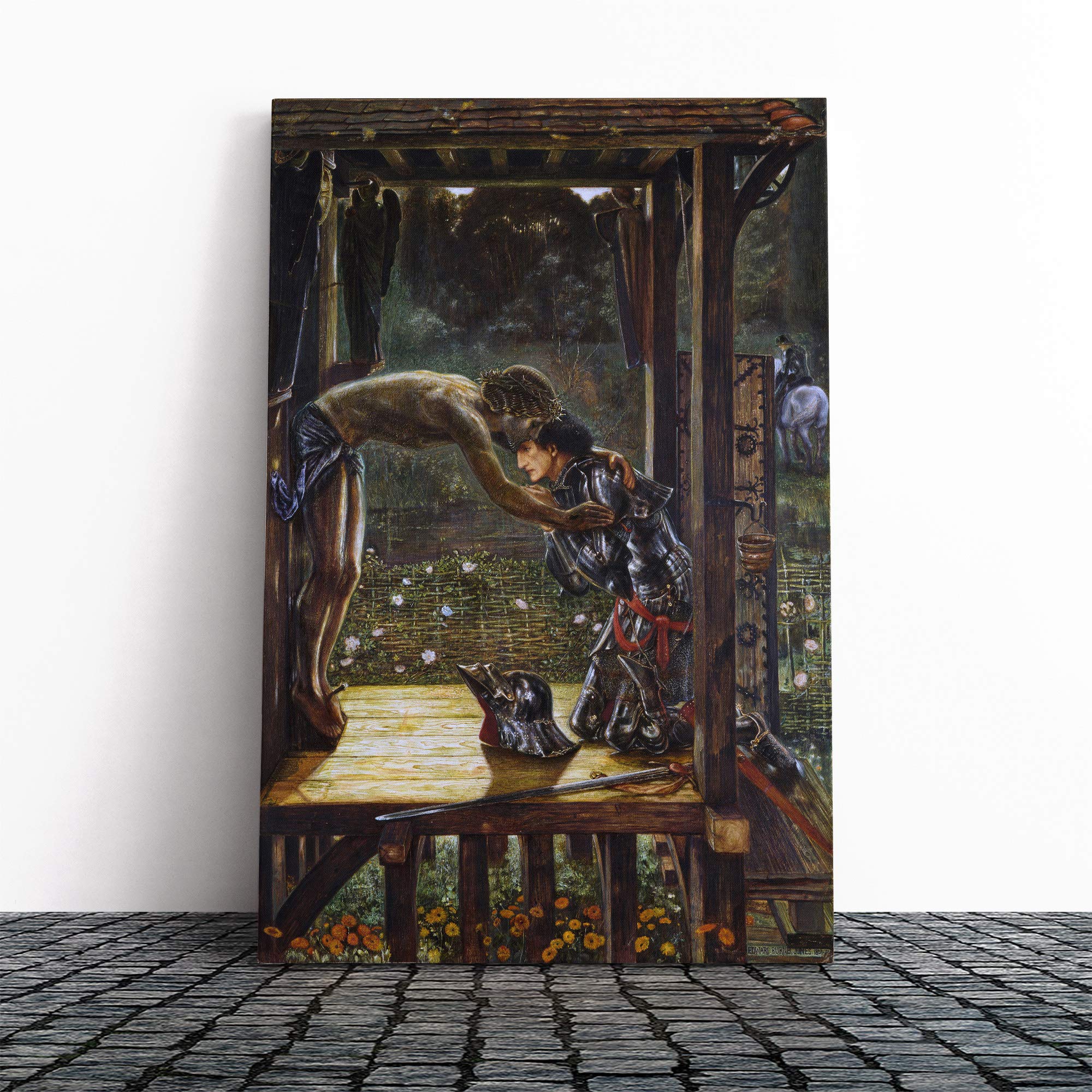 Edward Burne-Jones The Merciful Knight Canvas Print | Gallery Wrapped 30mm Frame Wall Art | 24x16 inches | Ready to Hang | Modern Picture | Living Room Bedroom Lounge Office