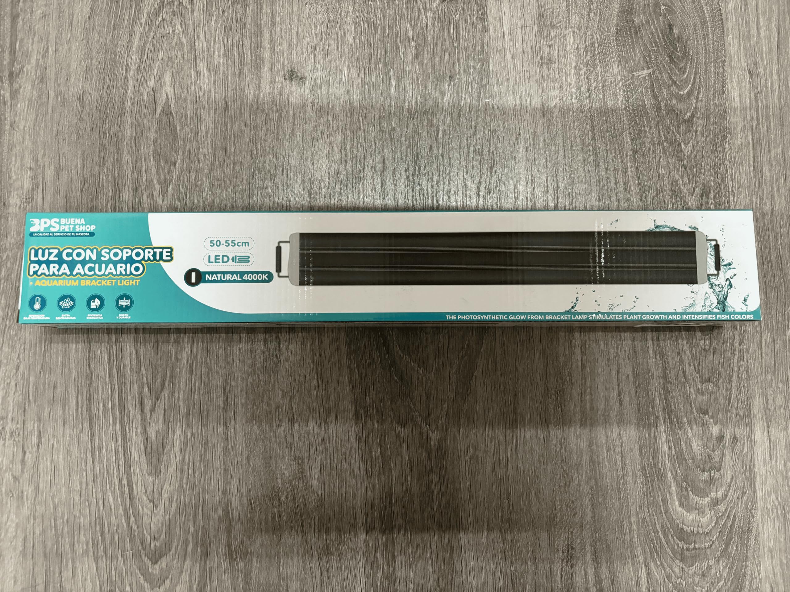 BPS Luz LED para Acuario Lámpara de Acuario 4000K Impermeable con Soporte Extensible (20W) BPS-6136