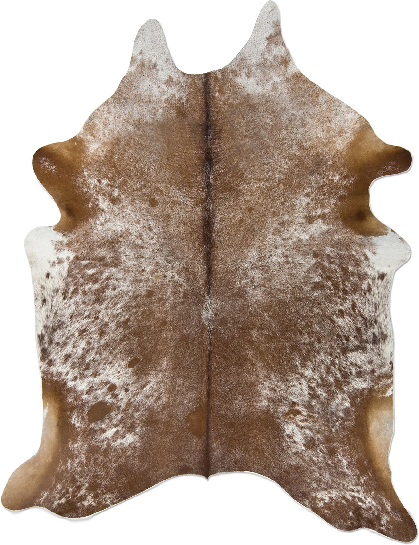 Crown Home InnovationBrazilian Cowhide Area Rug | 100% Authentic Natural Leather | Unique Stylish Decorative Accent | No Smell or Shedding | Color, Brown (Salt & Pepper) | Size, 6’x 7’
