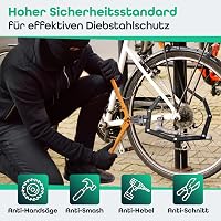 M-LOCK Összecsukható Kerékpár Zár 120 cm Számkombinációs Lopásvédelem Bicikli E-bike Rozsdamentes Fekete 7