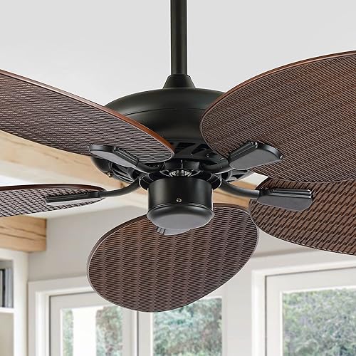 Miniatura 9 de JONATHAN Y JYL9719C - Rifas de 52 pulgadas con aplicación móvilcontrol remoto, ventilador de techo de hoja de palma de 6 velocidades, bohemio,