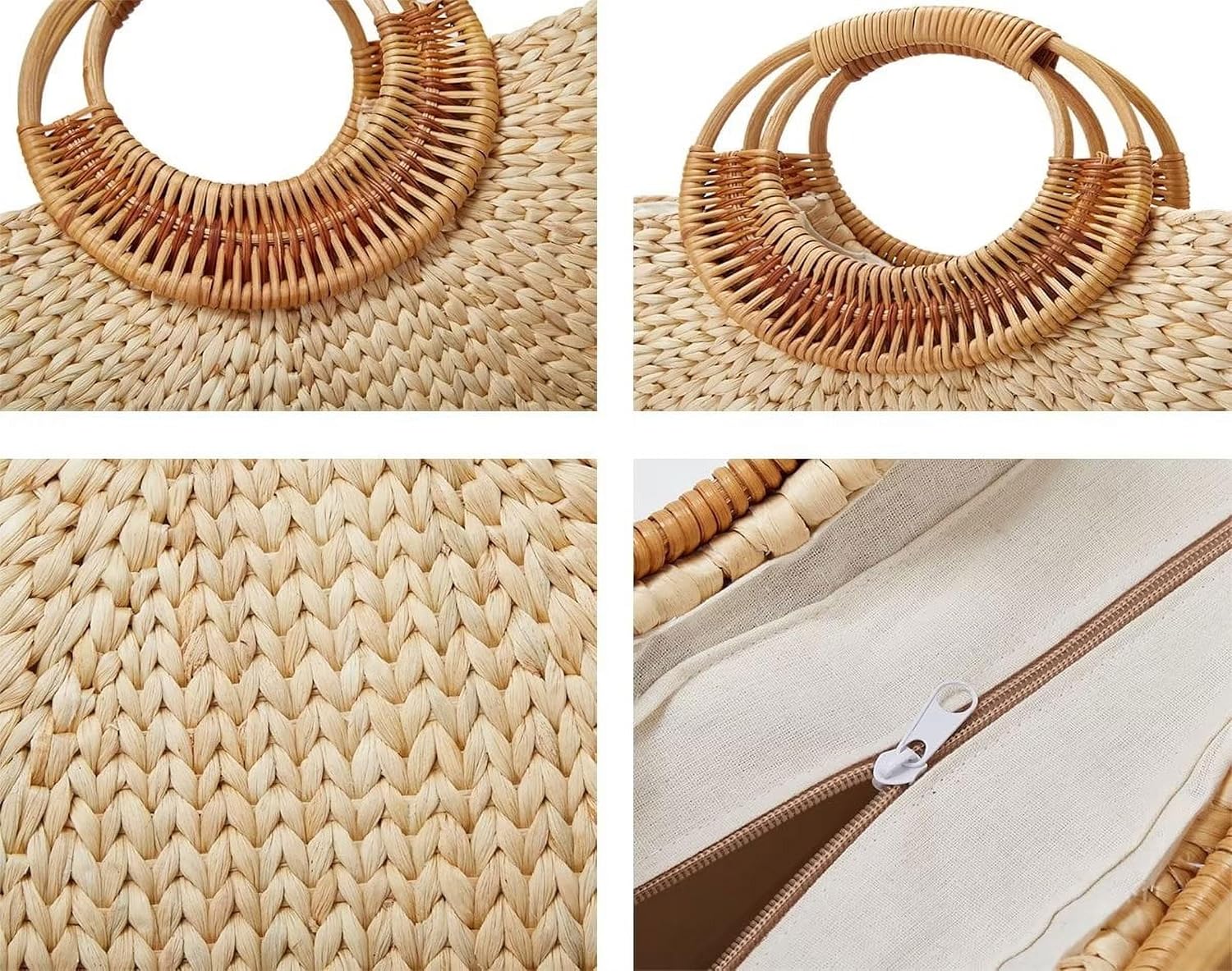 Women Girl HandmadeTote Bag Straw Hobo Handbag Fashion Woven Top Handle Bag Shoulder Bag Beach Purse Moon Bag Bucket Bag 2026 Summer