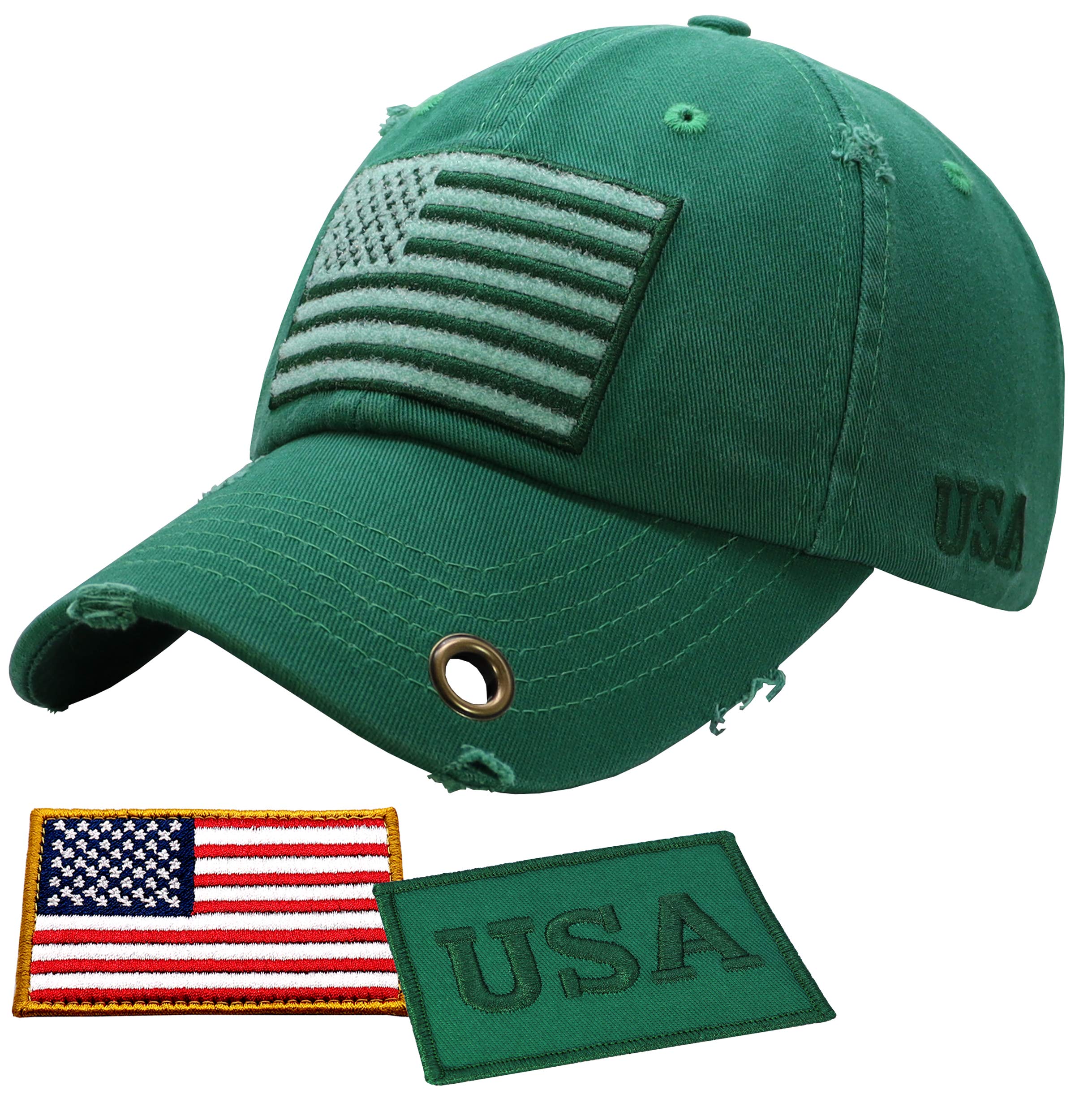 Antourage American Flag Unisex Baseball Hat for Men and Women | USA Flag Mesh Snapback Cap with 2 Patriotic Patches