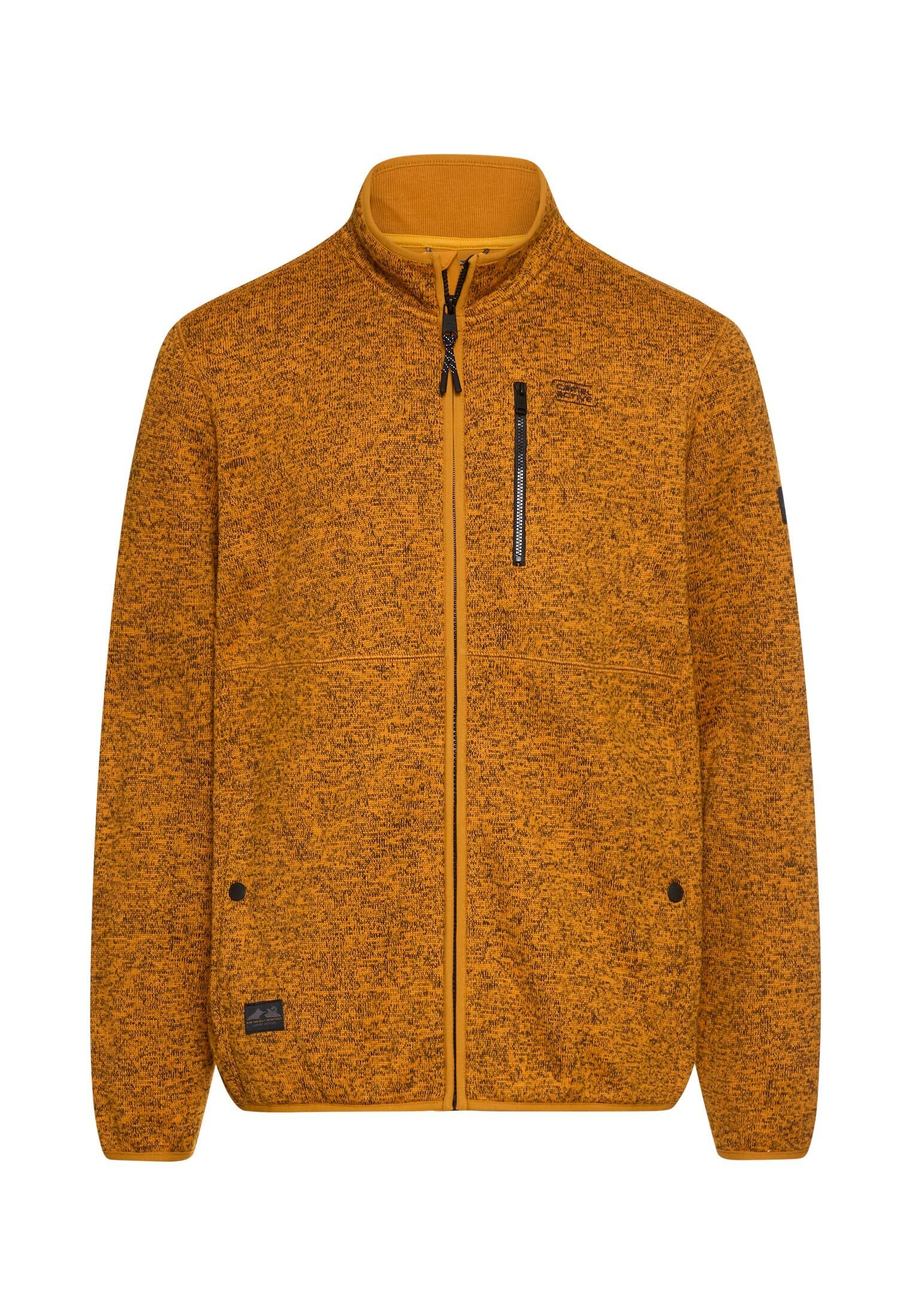 camel active Strickjacke mit Stehkragen Langarm