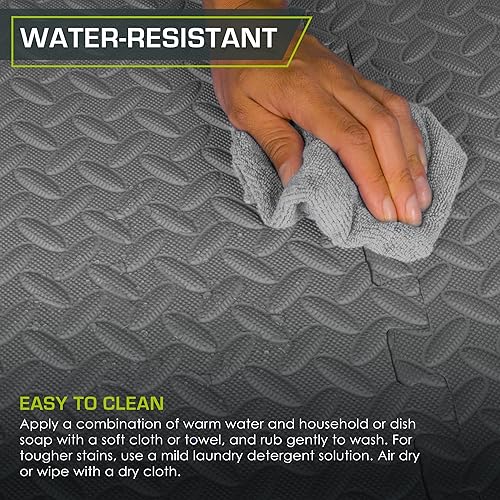 Miniatura 5 de ProsourceFit - Tapete de ejercicio tipo rompecabezas de  pulgada, losetas de espuma EVA entrelazadas para gimnasio en casa, para niños, gris, 24 x