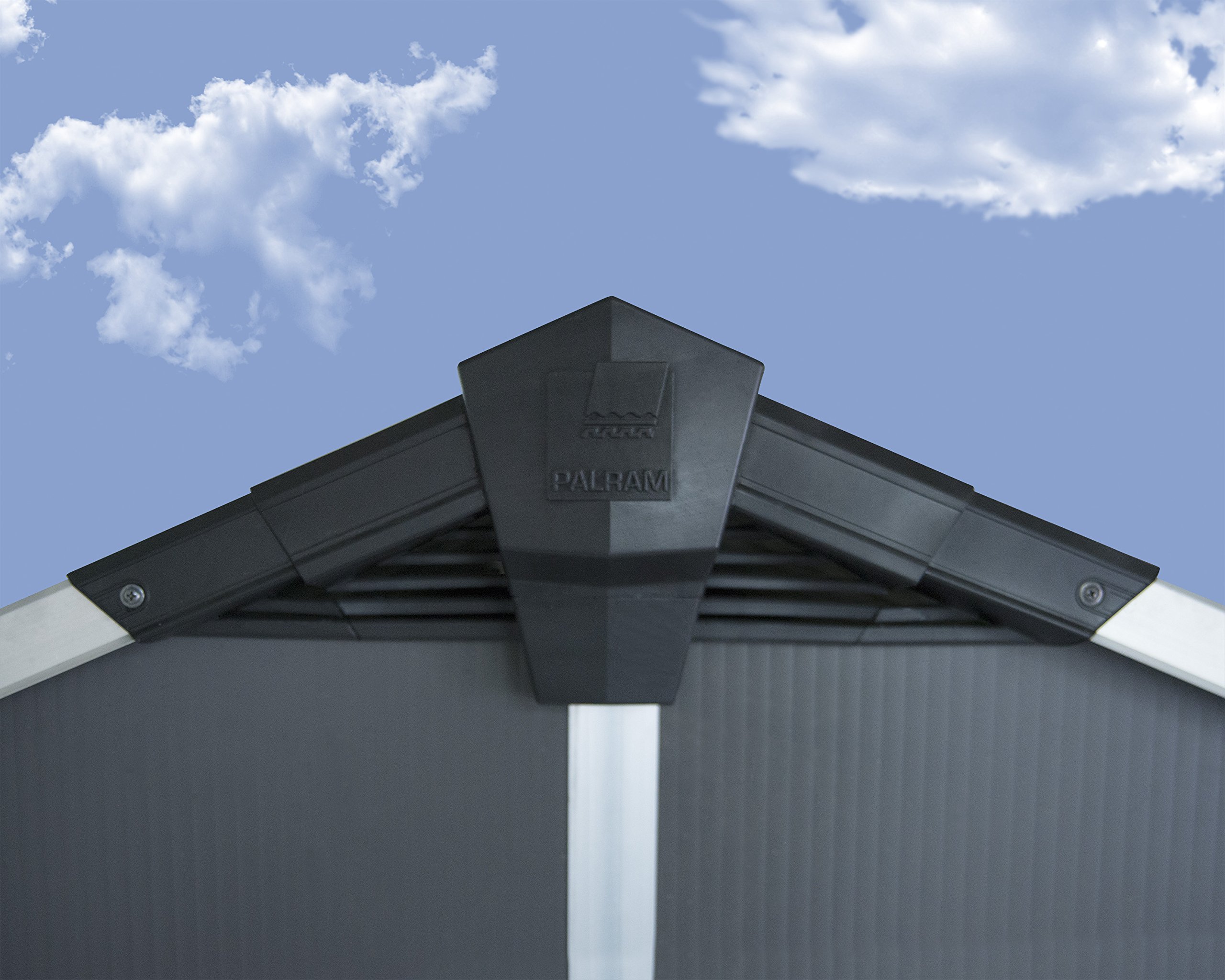 Abri De Jardin Canopia Skylight 4,2m² - Aluminium & Polycarbonate - Gris - Résistant Aux Intempéries