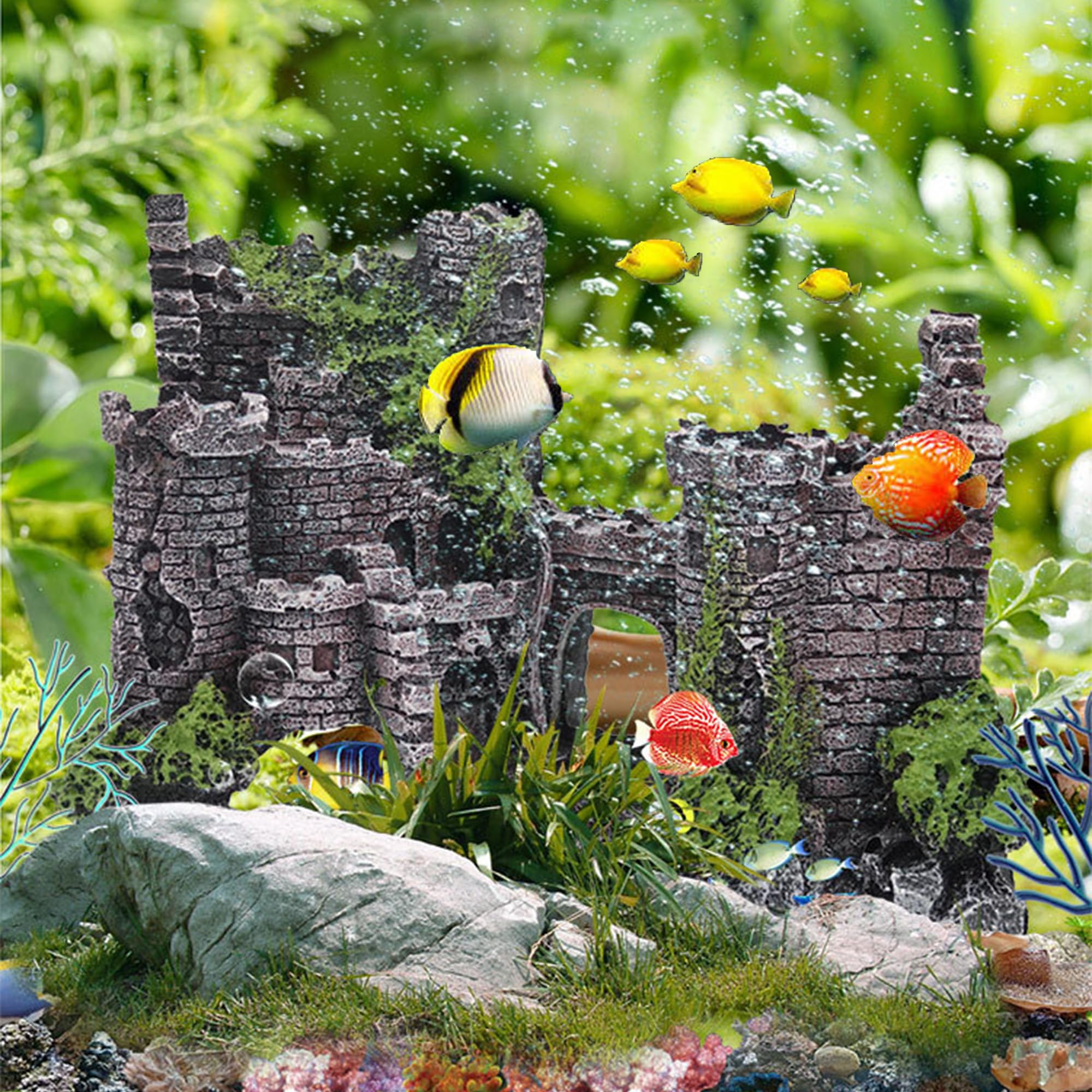Decorazioni Acquario, Simulazioni in Resina, Ornamento Artificiale, Paesaggio Grotta, Decoro e Accessori per Esterni