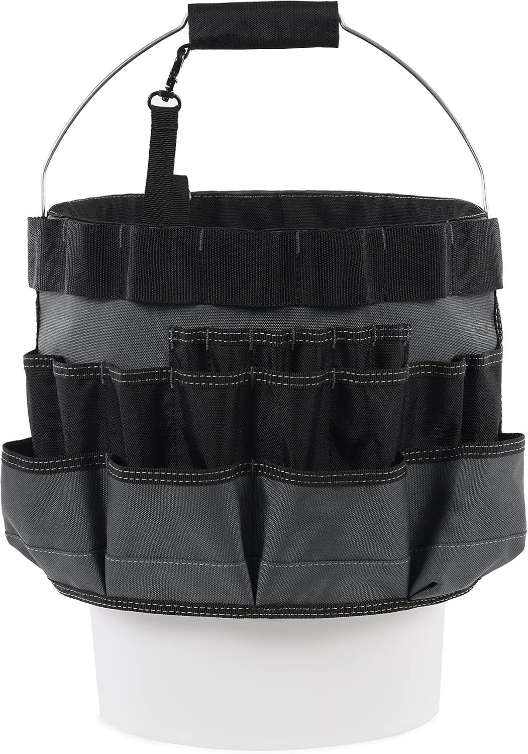 ToughBuilt – Bucket Organizer, 5-Gallon Bucket Tool Organizer with 60 Pockets, Loops & Compartments, Reinforced Fabric for Construction Work (TB-85)