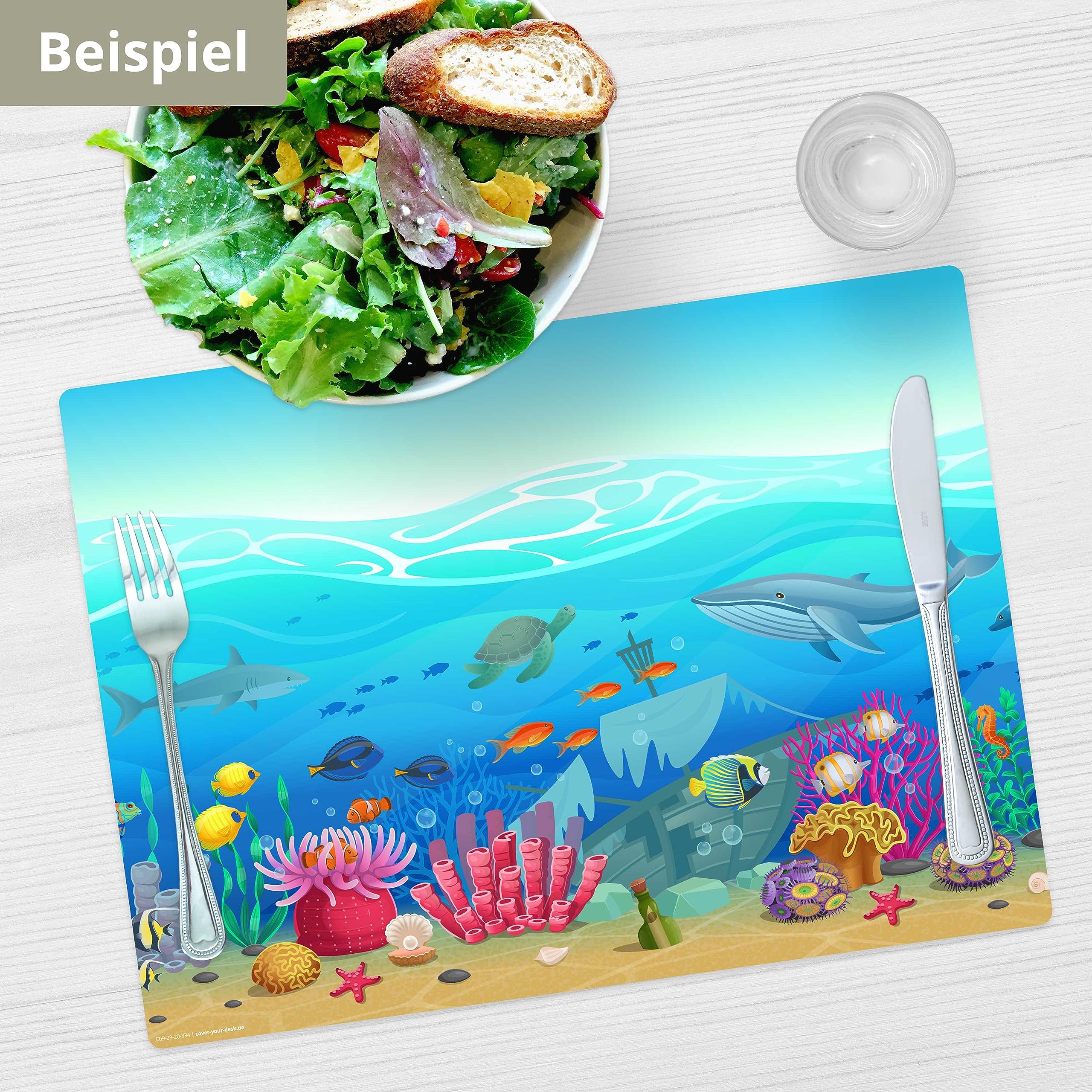 Placemat, afwasbaar, bouwplaats met vele voertuigen
