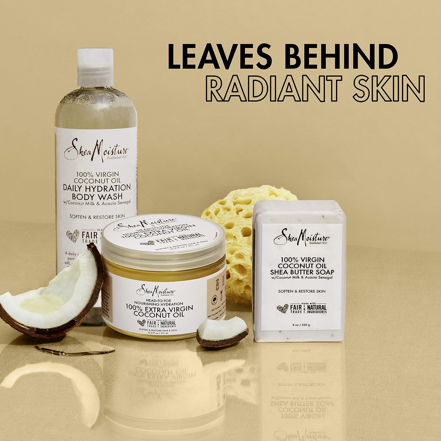 SheaMoisture Bath and Body Kit For Your Skin Care Regimen 100% Virgin Coconut Oil Cruelty Free Skincare 3 Pack : Beauty & Personal Care