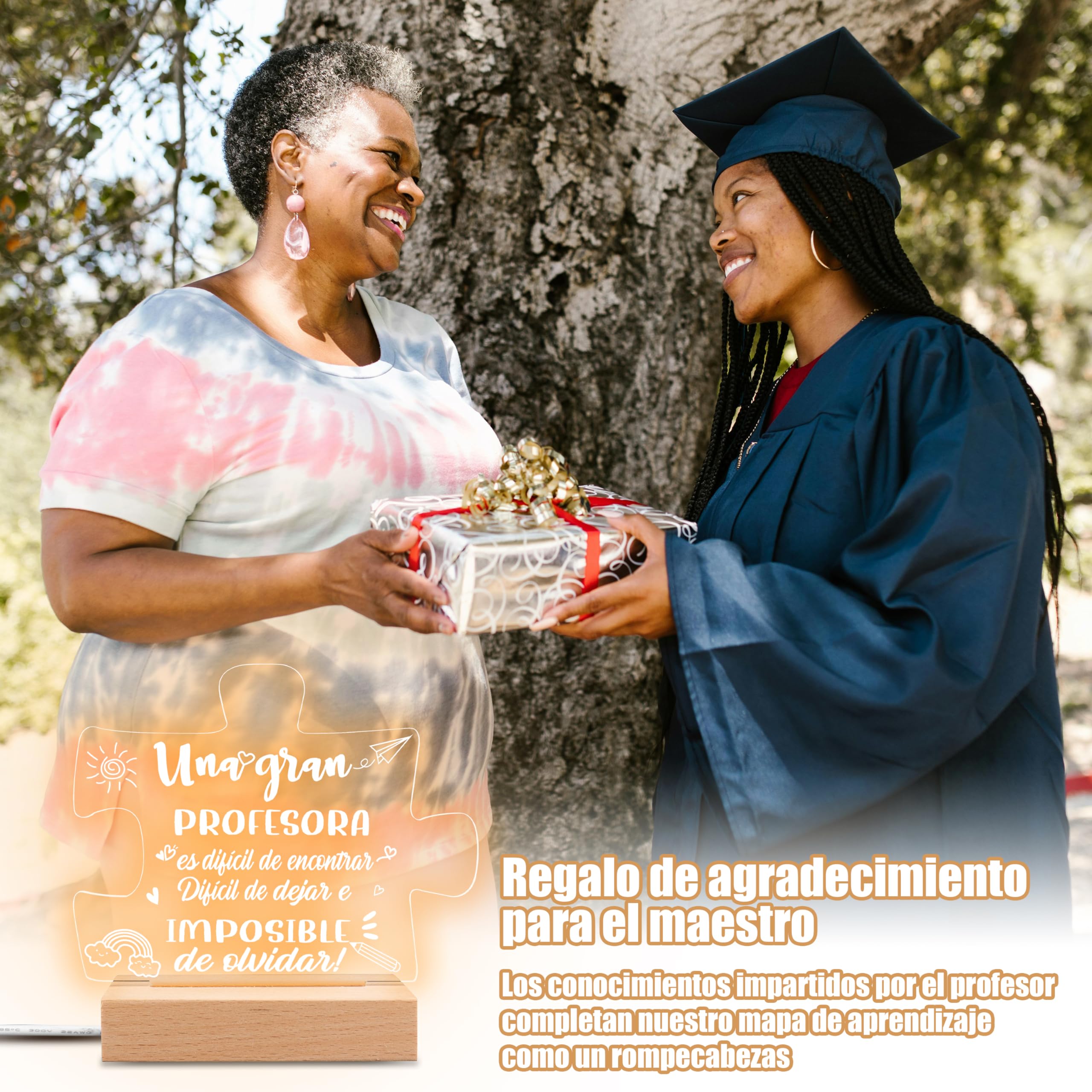 Rebundex Regalos para Profesoras Luz Nocturna Led Regalo Profesora Profesor Regalos Originales para Profesores Regalo Maestra Regalos para Graduacion
