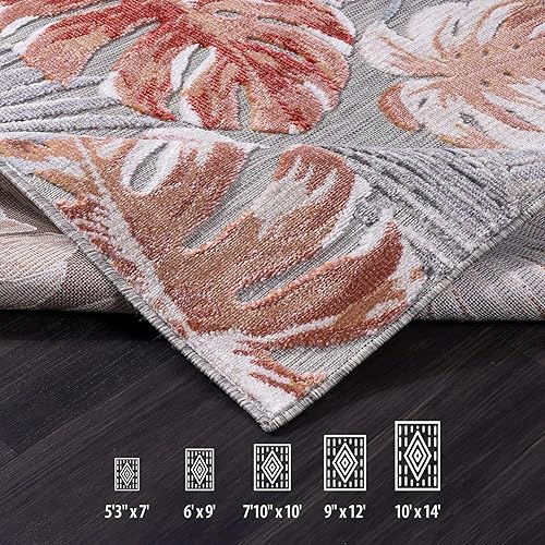 Miniatura 190 de CAMILSON Indoor Outdoor Rug 5x7 Bohemian Medallion Floral Area Rugs for Indoor and Outdoor Patios Easy-Cleaning Non-Shedding Living Room Garden and