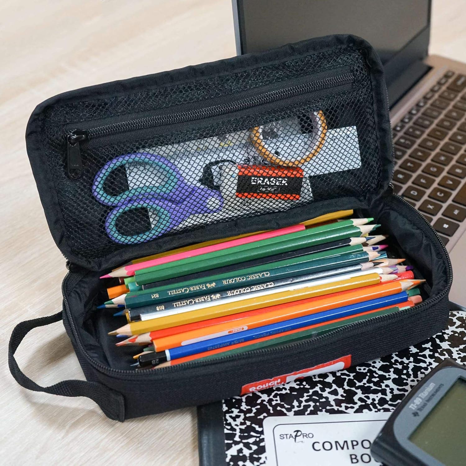 Rough Enough Small Tool Bag Pouch Large Black Pencil Case Box for Kids Boys School Cordura Heavy Duty : Arts, Crafts & Sewing