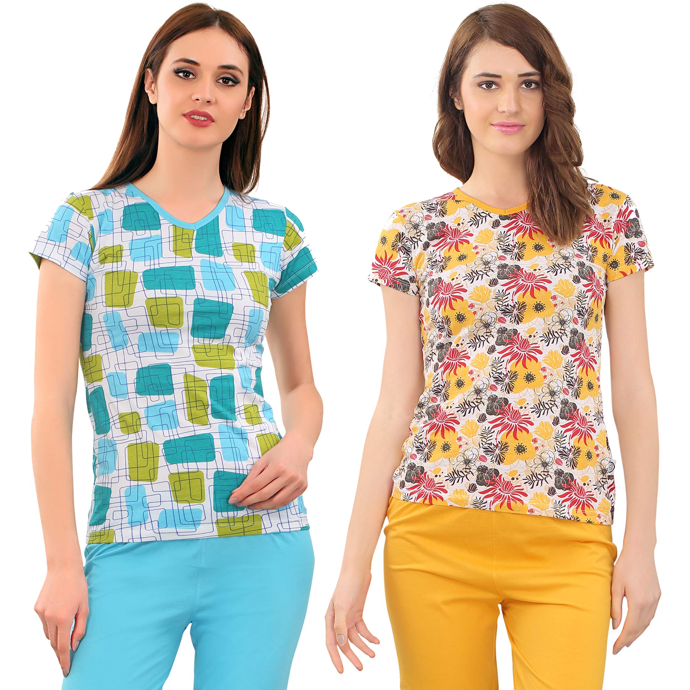 zebu Women's Cotton Printed Top (Medium) - Pack of 2-picture-55