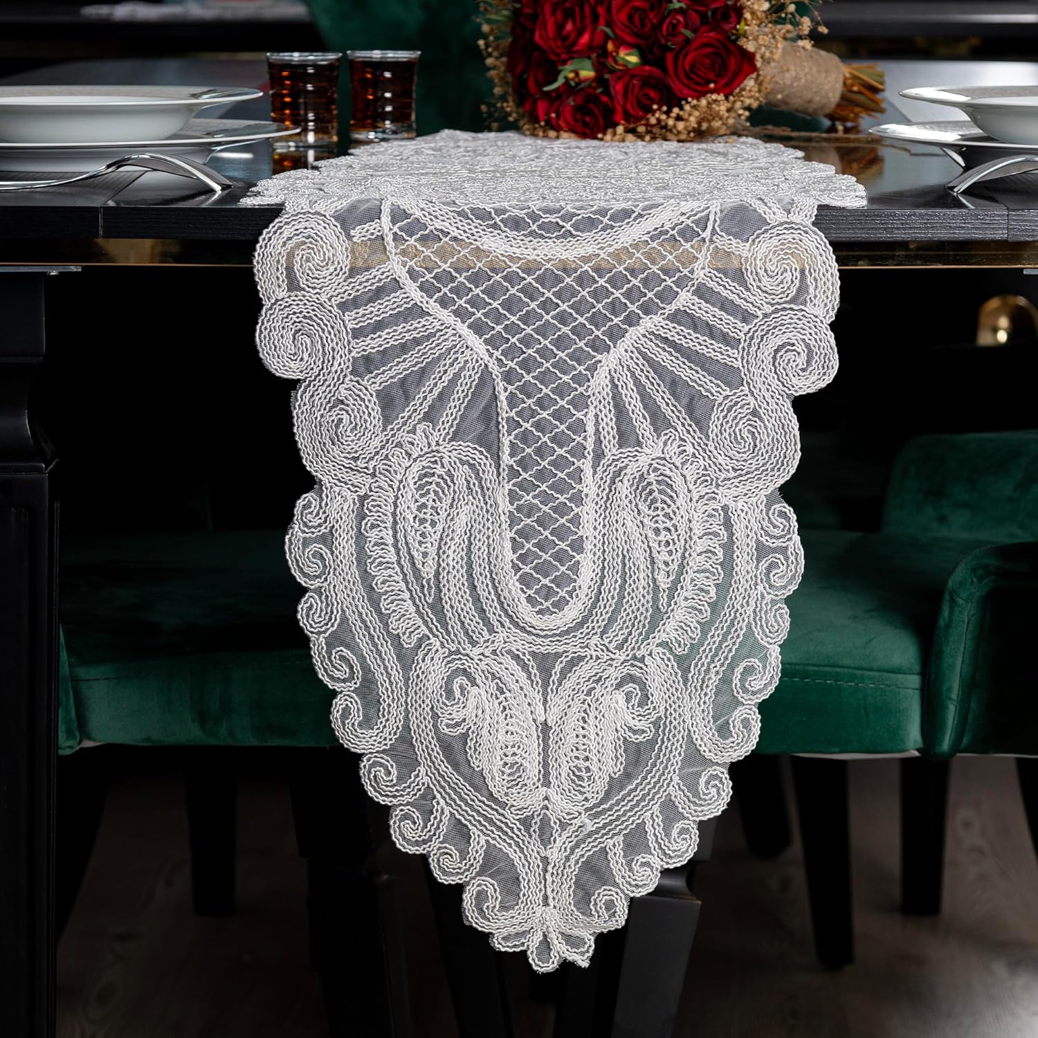 Lace Table Runner for Dining Room, Kitchen, Bedroom