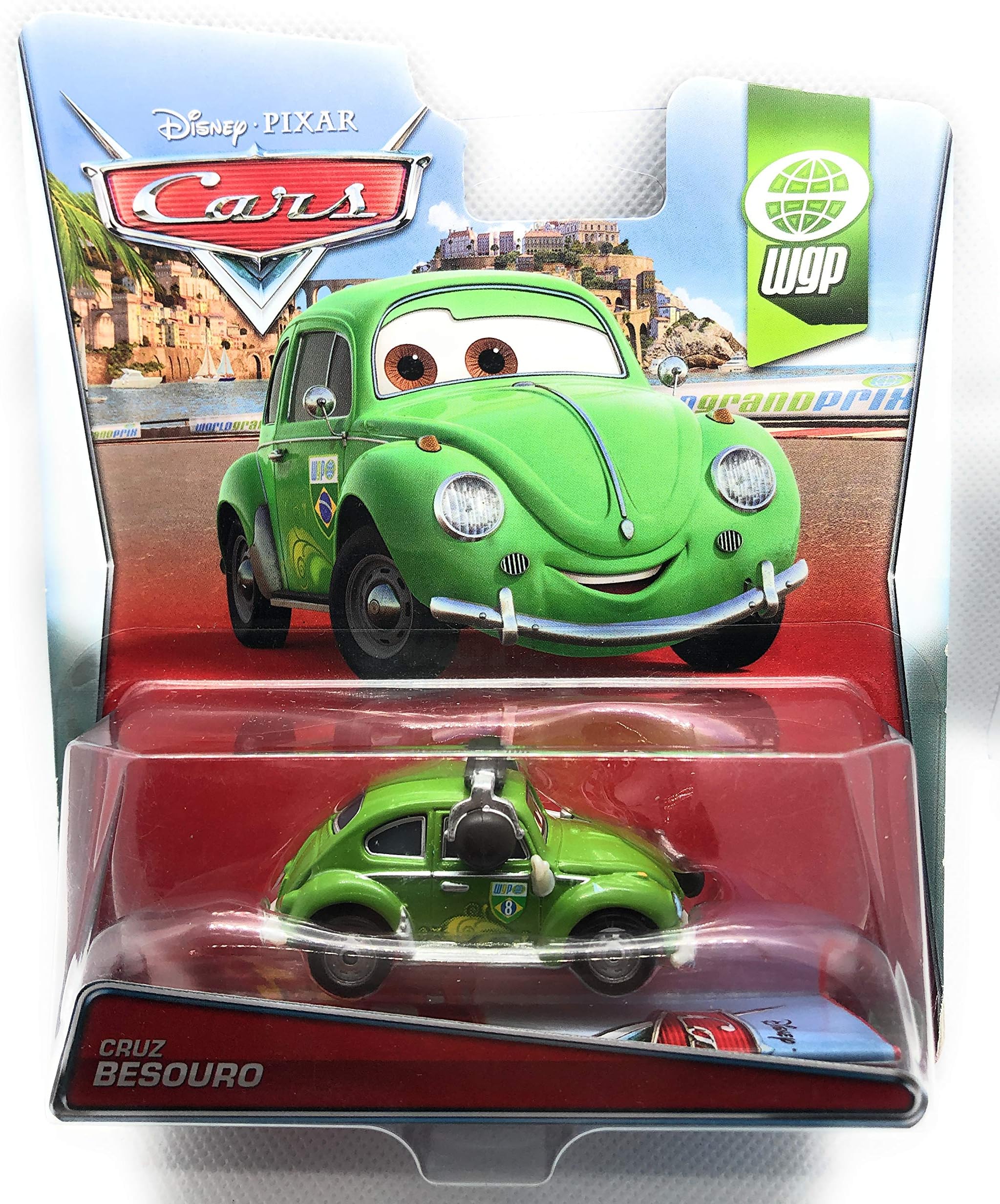 DISNEY PIXAR CARS 2015 RELEASE WGP LIGHT GREEN VW BUG CRUZ BESOURO DIE-CAST