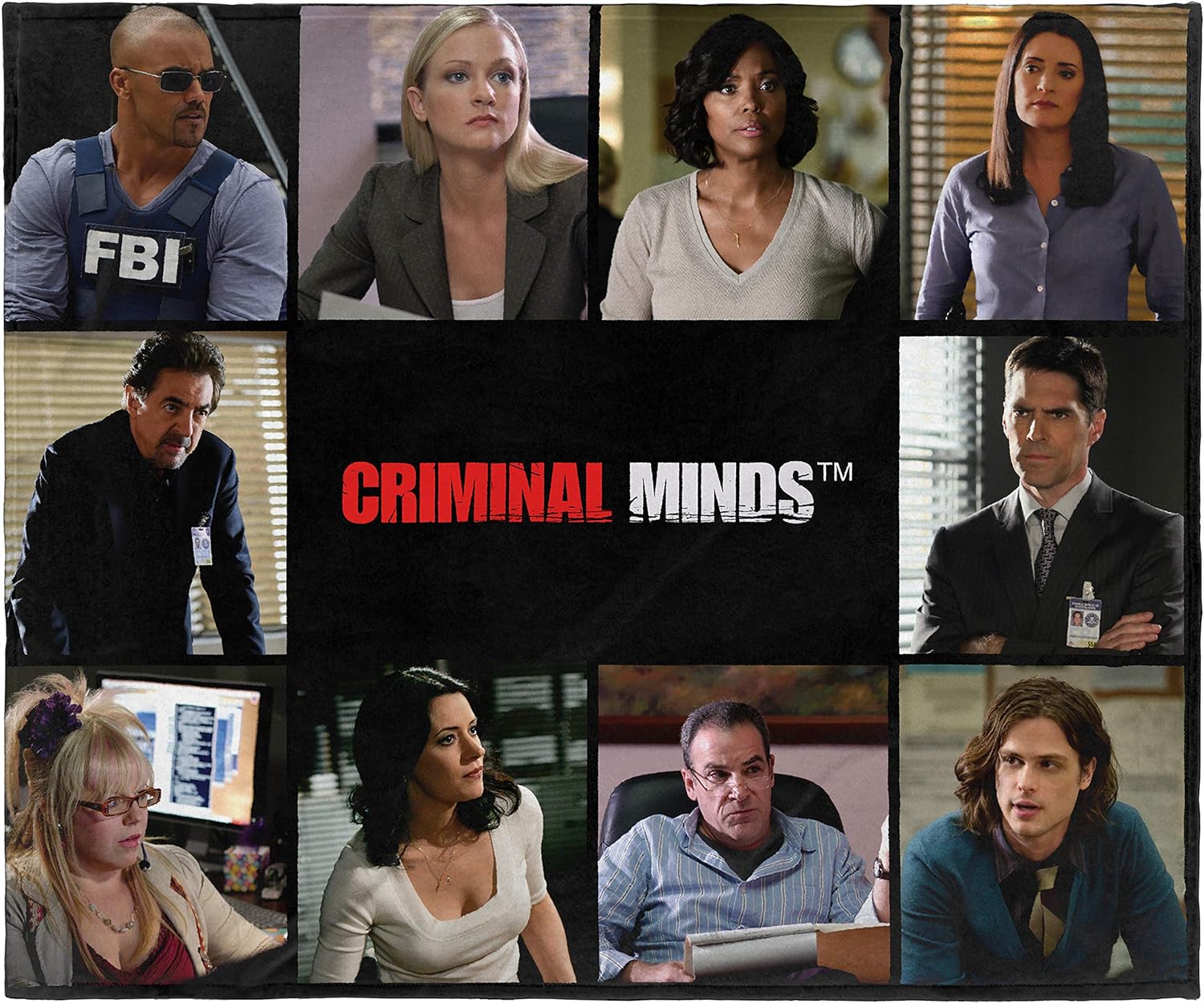 Criminal Minds Cast TV Series Super Soft Plush Fleece Throw Blanket 50" x 60" (127cm x152cm)