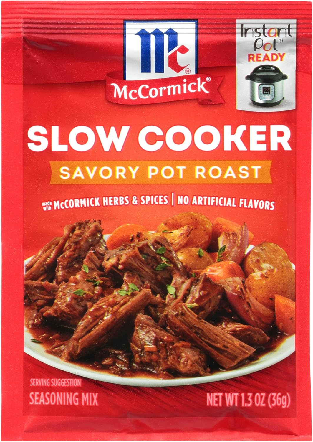 McCormick Slow Cookers Seasoning Savory Pot Roast, 1.3 OZ (Pack of 12