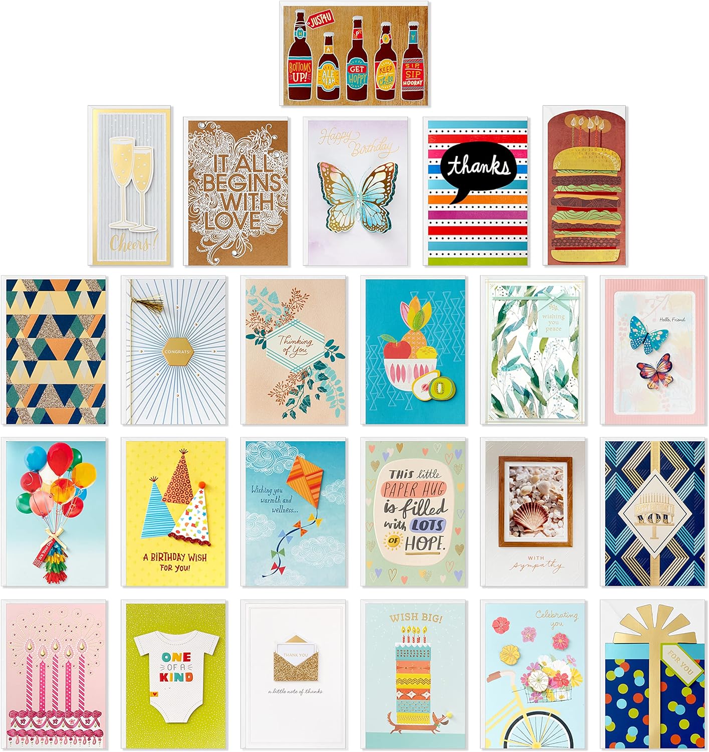 Hallmark Pack of 24 Handmade Assorted Boxed Greeting Cards, Painted Dots-Birthday, Baby Shower, Wedding, Sympathy, Thinking of You, Thank You Cards - Image 3