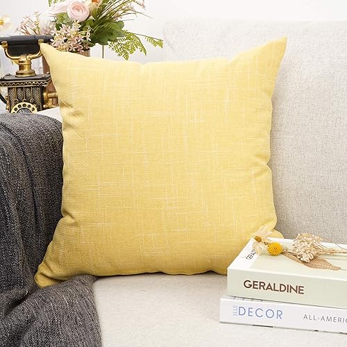 Miniatura 10 de YOUR SMILE - Funda de cojín de lino de algodón para sofá cama, 18 X 18 pulgadas