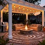 Lomotech Lumières à cordes extérieures, 100Ft Lumières à cordes Patio avec 42+2 Shatterproof ST38 Ampoules vintage Edison, étanches LED Lampes extérieures à suspension pour jardinier (blanc chaud)